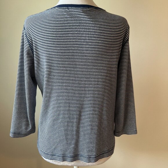 Carolyn Taylor Striped Cardigan (M) - Business to Coastal! 100% Cotton - Picture 4 of 8